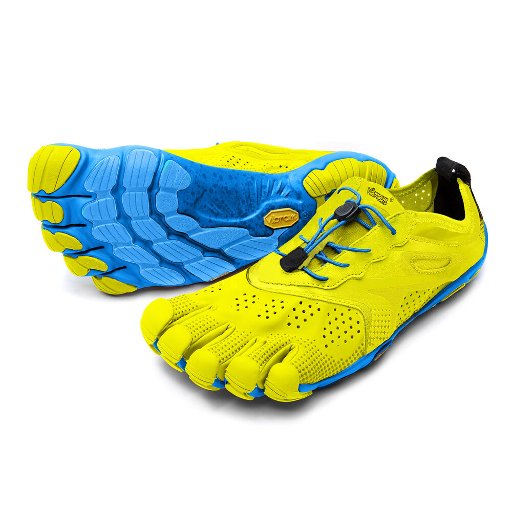 Vibram Fivefingers V-Run Erkek Koşu Ayakkabısı Sarı/Mavi/Turkuaz,FW2714369